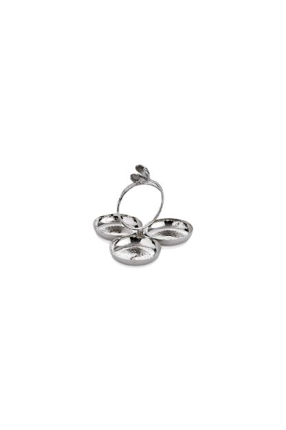 Floral 3'Lü Sunum Kasesi Silver resmi