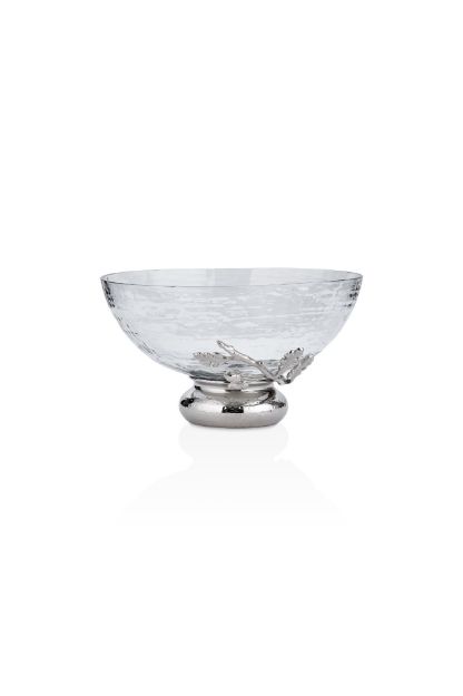 Oak Dekoratif Cam Ayaklı Meyvelik Silver Küçük resmi