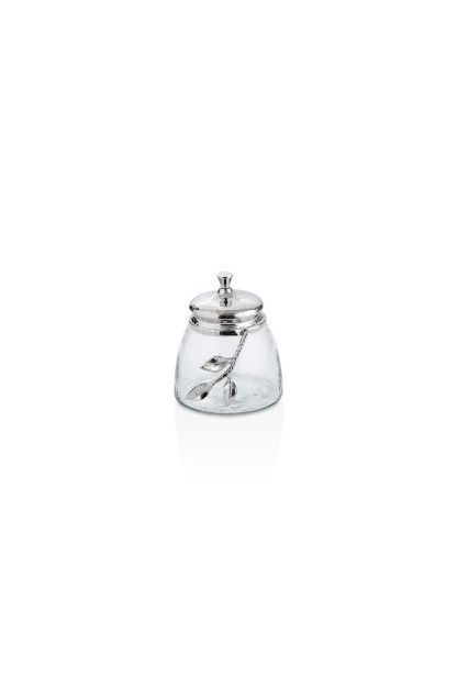 Leaves Dekoratif Cam Kavanoz Silver Küçük resmi