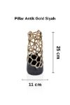 Pıllar Antik Gold Siyah Metal Vazo resmi