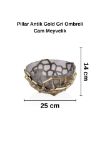 Pıllar Antik Gold Gri Ombreli Cam Meyvelik resmi